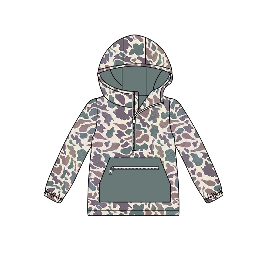 6.6 custom each style moq 5 eta 4-6week Sibling Sister baby boys and girls clothes camouflage gray hooded long sleeve top