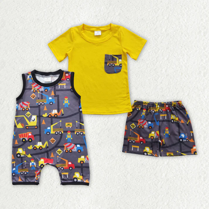 RTS NO MOQ baby boys clothes short sleeve Rompers Clothes Sets