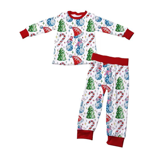 Custom moq 5 mix size milk silk summer baby boy clothes Christmas long sleeve pants sets-25.8.9