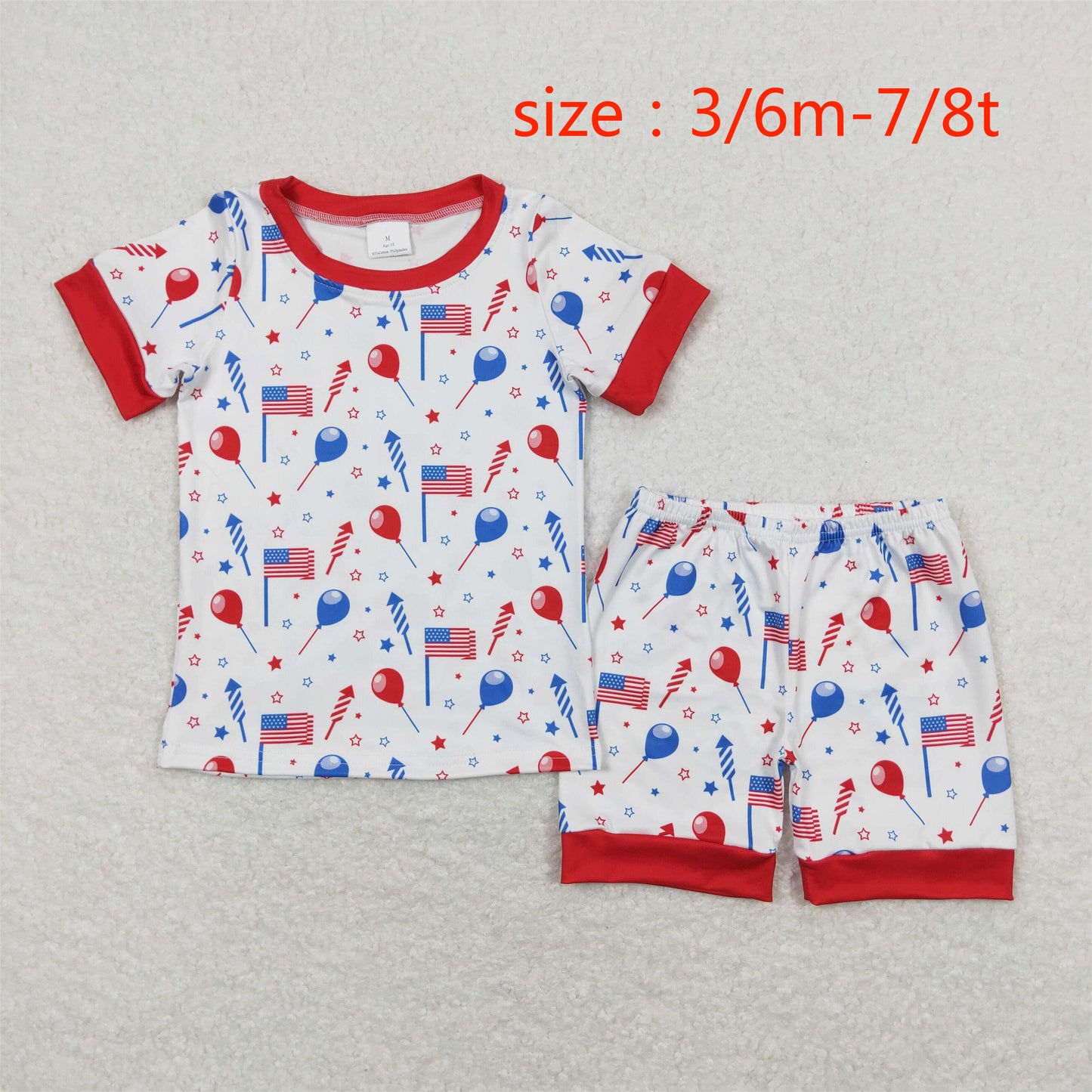 RTS NO MOQ Girls Boys 4th of july Clothes Sets and romper