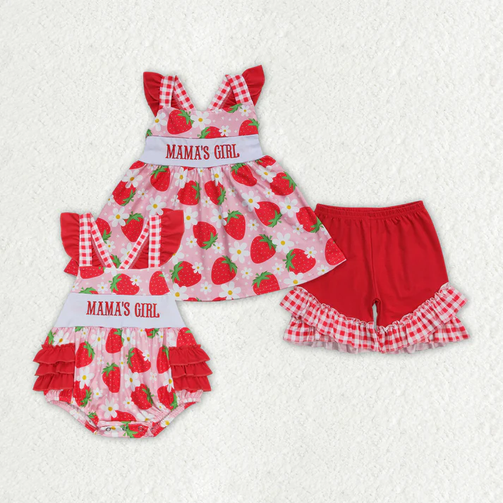 Baby Boys embroidery MAMA GIRL Shorts Summer Rompers Outfits Clothes Sets