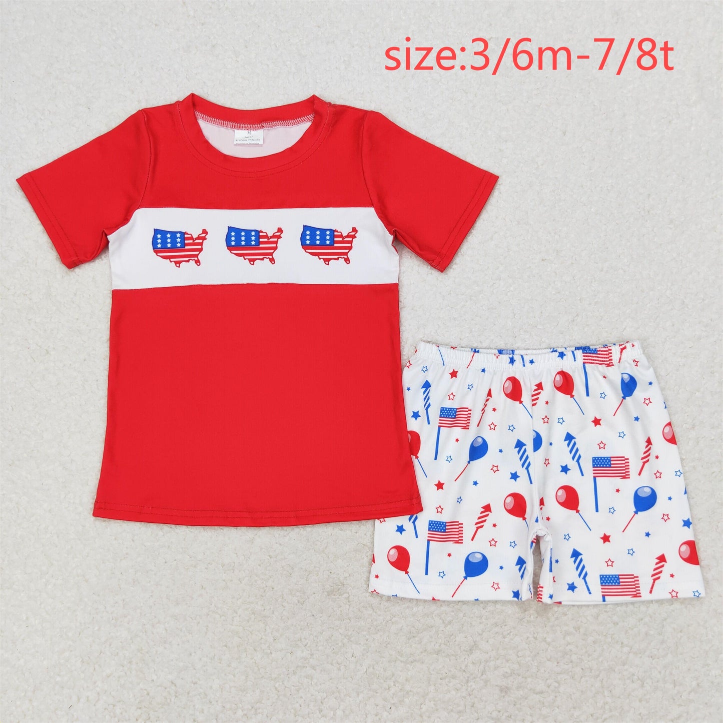RTS NO MOQ Girls Boys 4th of july Clothes Sets and romper