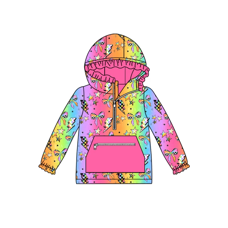 Custom moq 5 each style eta 6-7weeks baby girl clothes pocket bow hooded long sleeve top-25.8.1