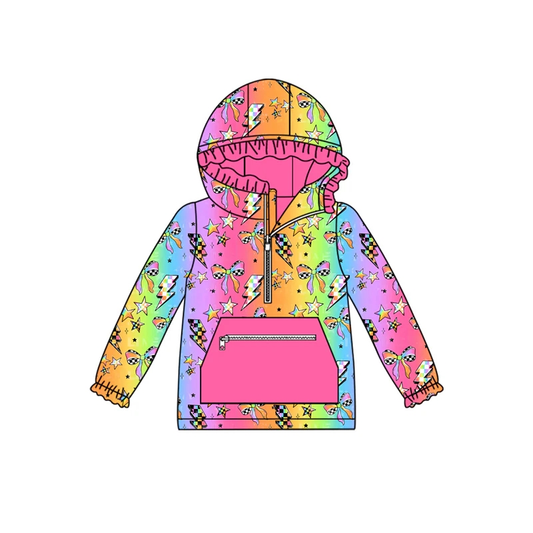 Custom moq 5 each style eta 6-7weeks baby girl clothes pocket bow hooded long sleeve top-25.8.1