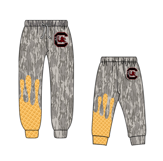 Custom moq 5 mix size milk silk summer teams baby boy clothes camouflage long pants and adult pants-25.8.26