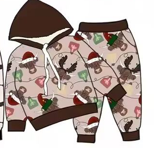 Custom moq 5 each style eta 6-7weeks baby girl clothes hooded long sleeve pants sets 1 and sets 4-25.7.25