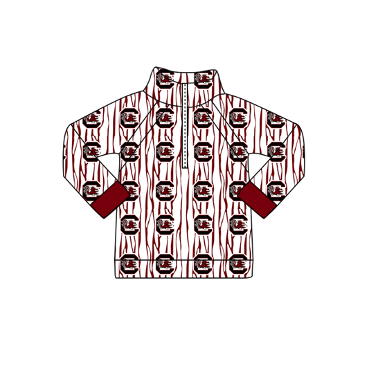 Custom moq 5 mix size milk silk summer team baby girls and boys clothes dark red long sleeve top-25.10.30