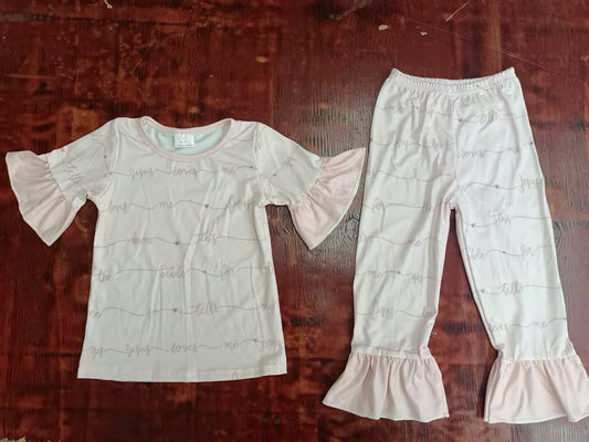Custom moq 3 eta 6-7weeks baby girl clothes short sleeve pants suit