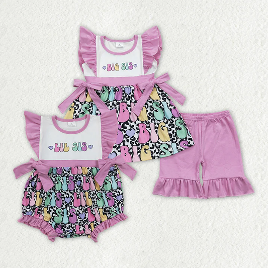 RTS NO MOQ baby girl clothes sis Rompers Clothes Sets
