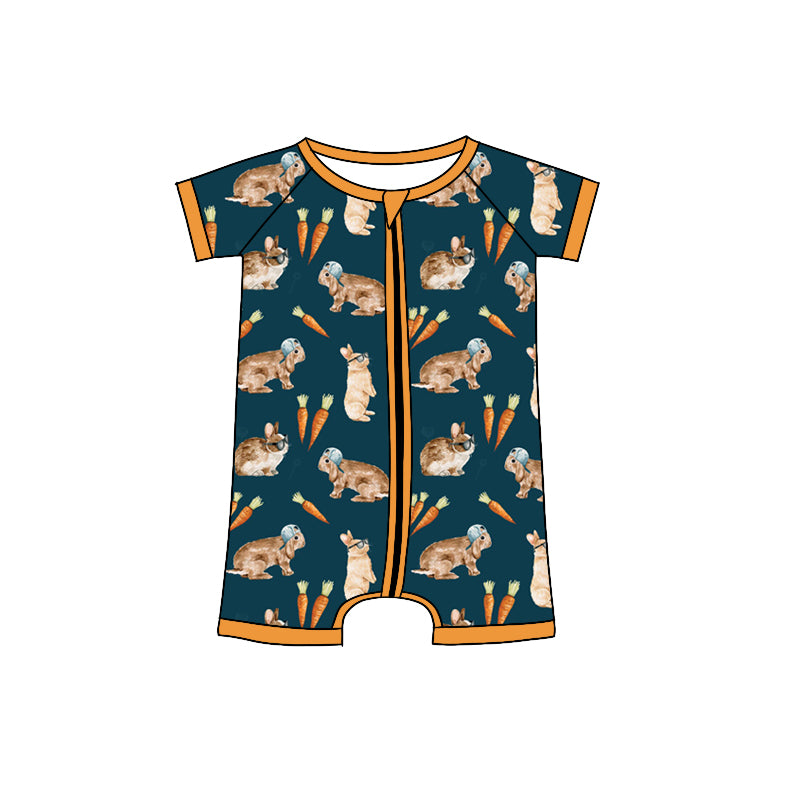 9.27 custom each style moq 5eta 4-6week Sibling Sister rabbit baby boys short sleeve sets and rompers match design