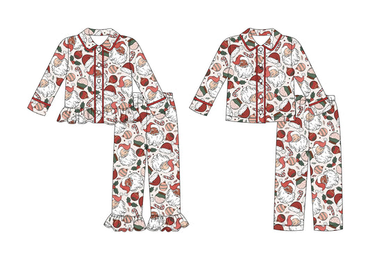 25.9.11 custom each style moq 5 eta 4-6week Sibling Sisters Christmas baby girl boy long sleeve pants sets 2