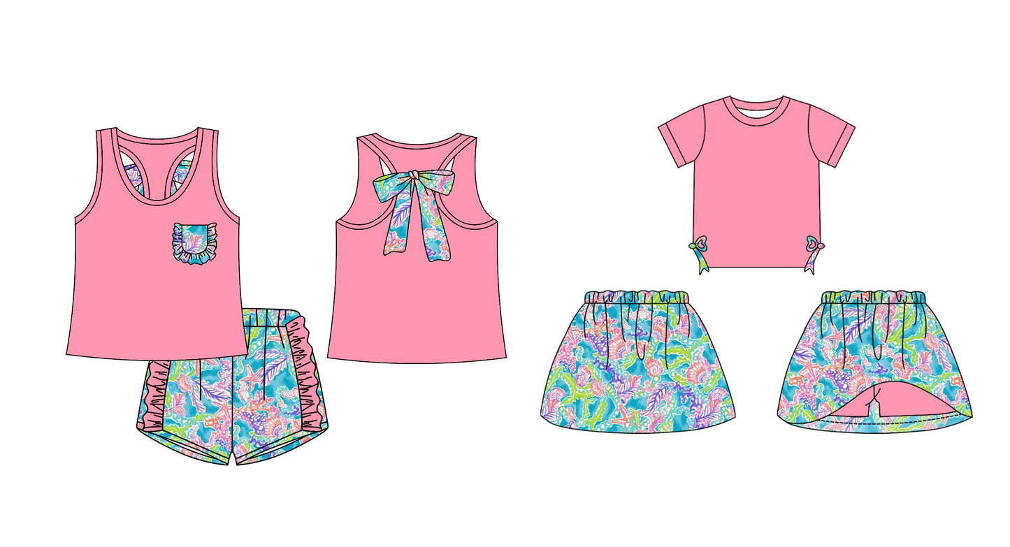 12.14 custom each style moq 5eta 4-6week Sibling Sister pattern baby girl short sleeve shorts sets and dresses match design