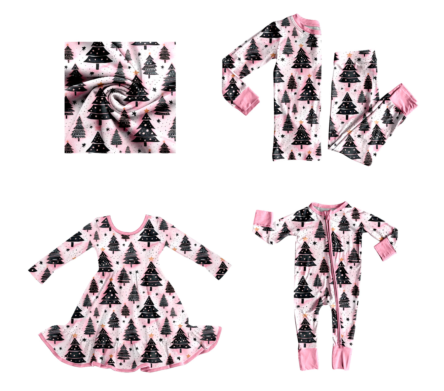25.8.20 custom each style moq 5eta 4-6week Sibling Sisters Christmas tree baby girl long sleeve pants sets and dress and rompers match family design