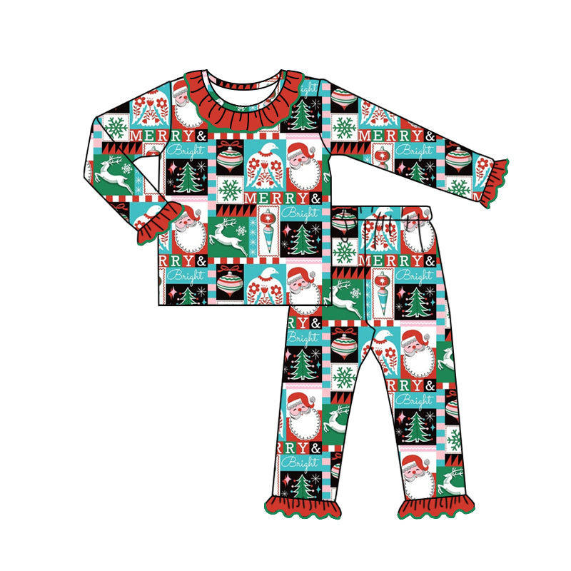 8.17 custom each style moq 5eta 4-6week Sibling Sister Christmas baby girl sets and dress and rompers match family design