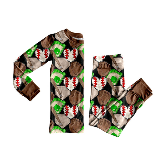 25.9.2 custom each style moq 5eta 4-6week Sibling Sisters love baseball baby boy clothes long sleeve pants sets and romper match family design
