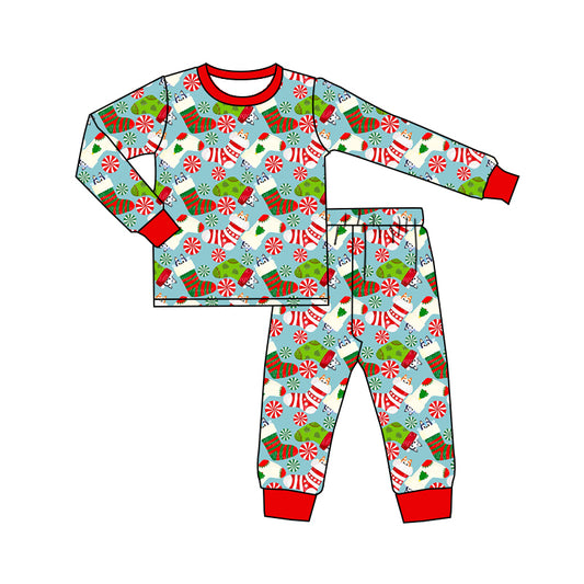 6.29 custom each style moq 5eta 4-6week Sibling Sister Christmas socks baby boys sets and rompers match family design