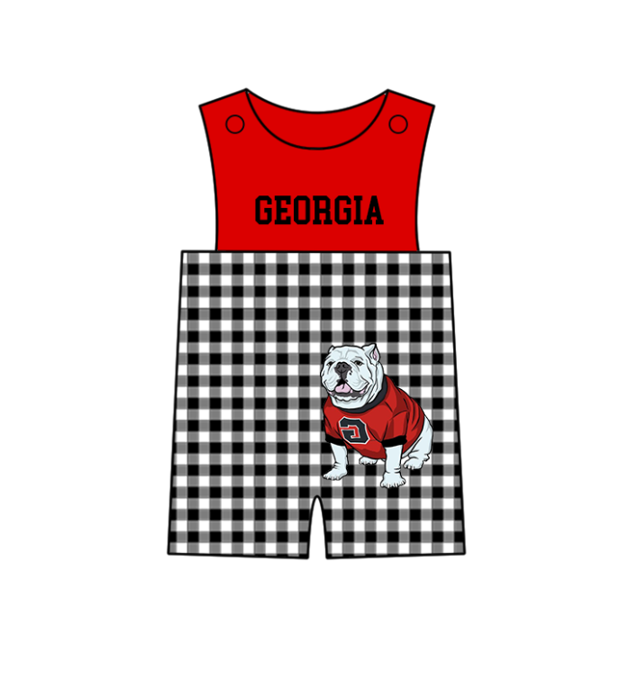Custom moq 5 mix size milk silk summer teams baby girl boys clothes Red Black and white checkered short sleeve shorts sets 3 and dress and rompers 2 series