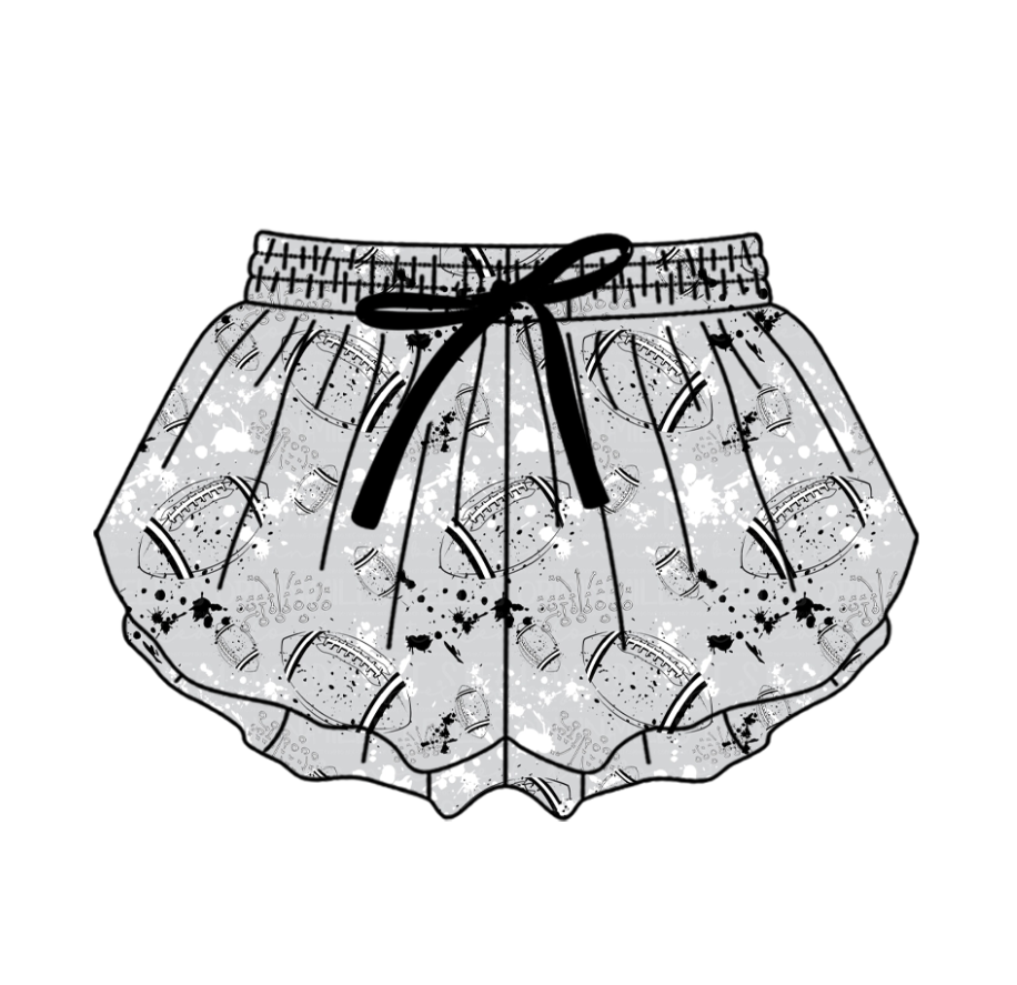 Custom moq 5 mix size milk silk summer teams Baby Girls Football  Yoga Active Ruffle Shorts Bottom for Kids
