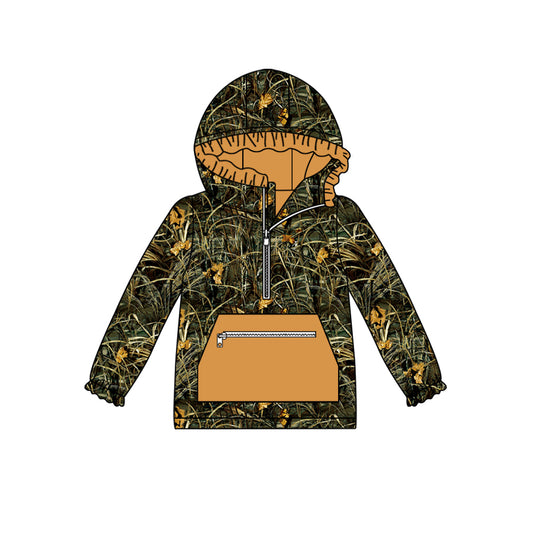 6.6 custom each style moq 5 eta 4-6week Sibling Sister baby boys and girls clothes camouflage hooded long sleeve top