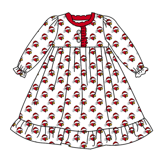 Cmoq 5 tat about 6-8 weeks Christmas hat bird red team long sleeve Long Sleeve Girls Nightdress