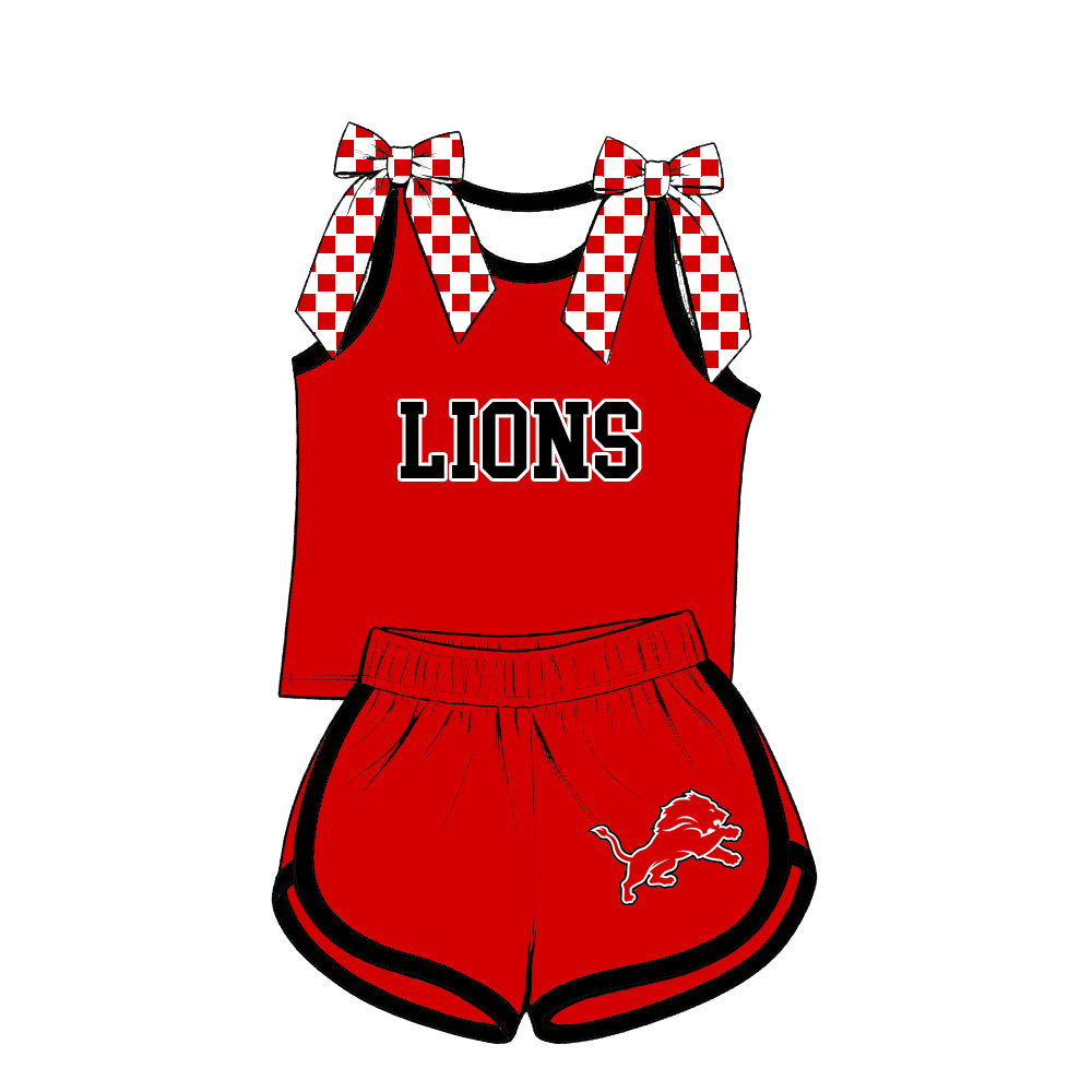 custom moq 5 mix size MSD071107 Baby Girls Bow Sleeveless Tank Top Shorts Team Outfit