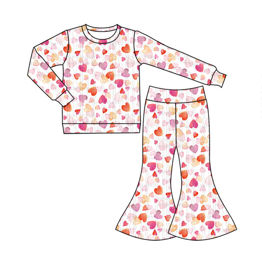 9.25 custom each style moq 5eta 4-6week baby girls clothes love pink long sleeve pants sets