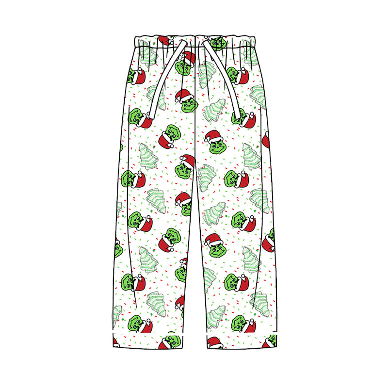 8.30 custom each style moq 5eta 4-6week adult clothes Christmas green long pants adult man pants