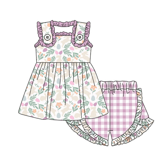 10.14 custom each style moq 5eta 4-6week Sibling Sister floral pink baby girls sleeveless shorts sets and rompers match design