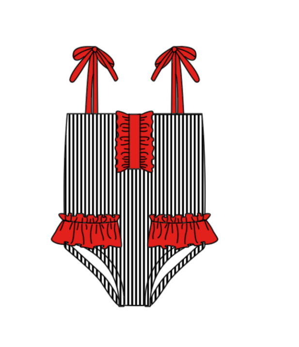 Custom moq 5 mix size milk silk summer teams baby girl boys clothes Red Two-Piece Swimsuit Set One Piece Swimsuits boy swim trunks