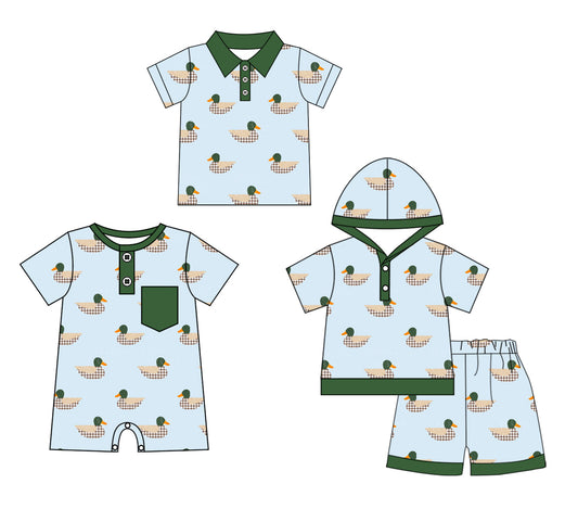 25.10.13 custom each style moq 5 eta 6-8 week Sibling Sister duck baby boy sets and boy rompers and top match family design