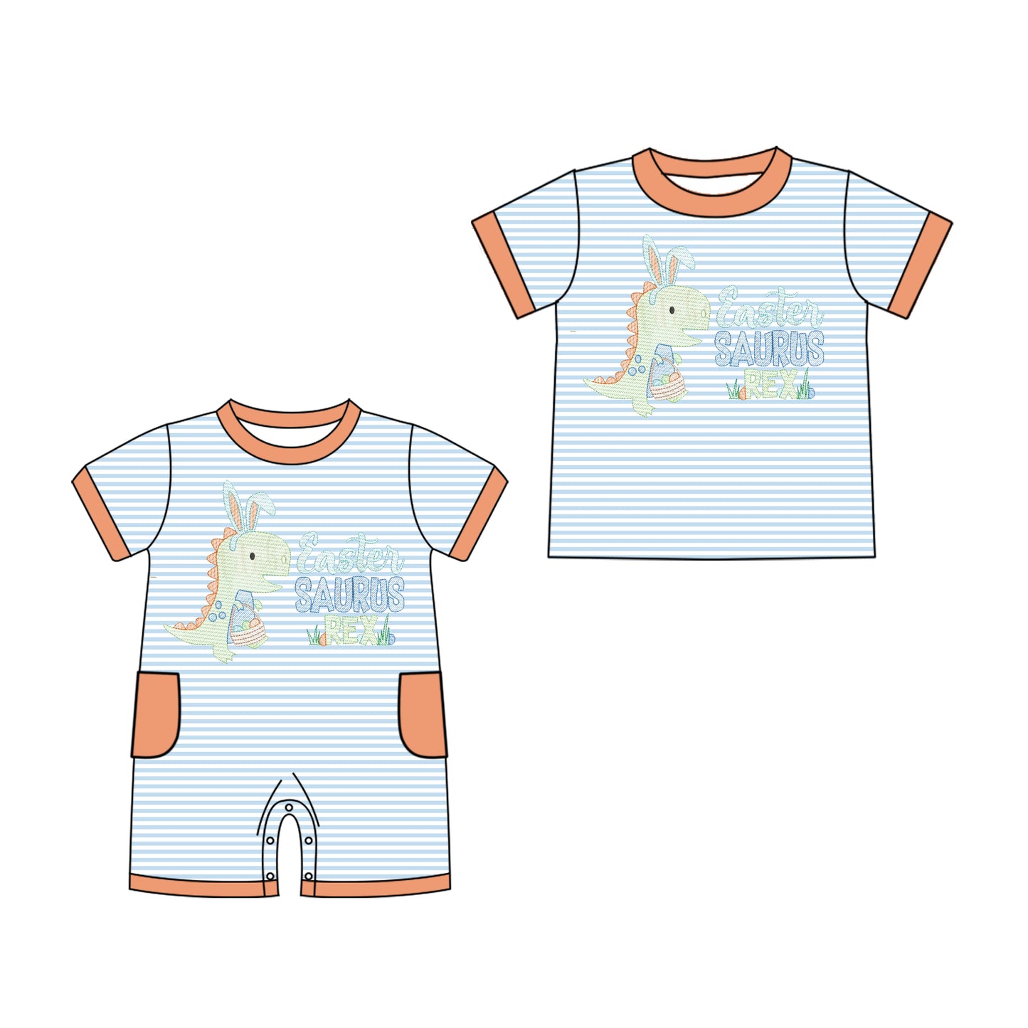 25.11.7 custom each style moq 5 eta 6-8 week Sibling Sister easter baby boy short sleeve top and rompers match family design