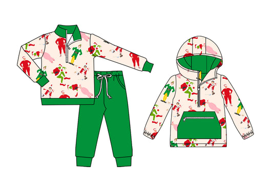 25.7.29 custom each style moq 5eta 4-6week Sibling Sisters Christmas baby boy long sleeve pants sets and top match family design