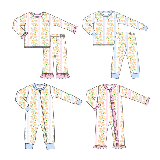 25.6.17 custom each style moq 5eta 4-6week Sibling Sisters pumpkins baby girl long sleeve pants sets 1 and sets 2 and romper 1 and romper 2 match family design