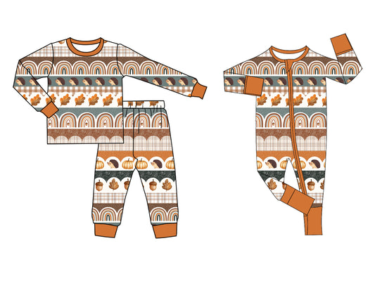 25.6.2 custom each style moq 5eta 4-6week Sibling Sisters rainbow pumpkin baby boy long sleeve pants sets and rompers match family design