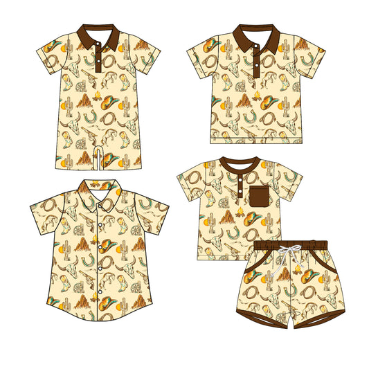 25.10.27 custom each style moq 5 eta 6-8 week Sibling Sister hat boots cow head baby boy short sleeve shorts sets and boy rompers and top 2 match family design