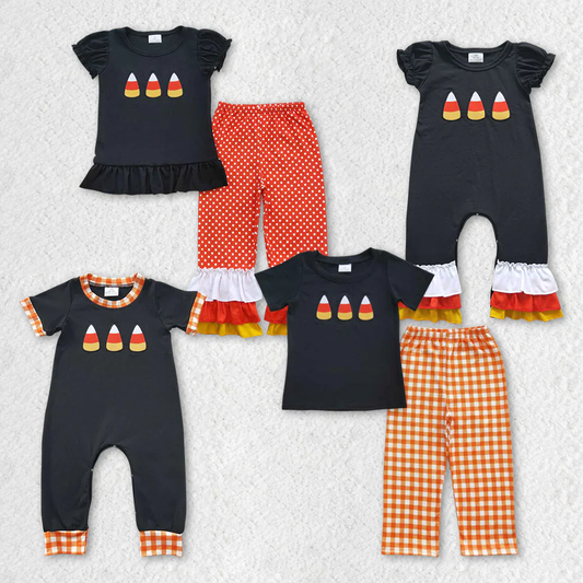 RTS NO MOQ Sibling Baby girls boy clothes embroidery short-sleeved trousers suit & romper