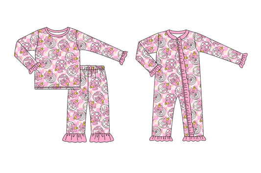 25.6.12 custom each style moq 5eta 4-6week Sibling Sisters Christmas pink baby girl long sleeve pants sets and rompers match family design