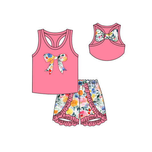 11.15 custom each style moq 5eta 4-6week Sibling Sister baby girl short sleeve shorts sets 1 and sets 2 and sets 3 match design