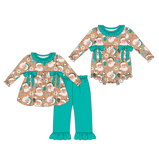 25.8.6 custom each style moq 5eta 4-6week Sibling Sister Christmas baby girl long sleeve pants sets and rompers match family design