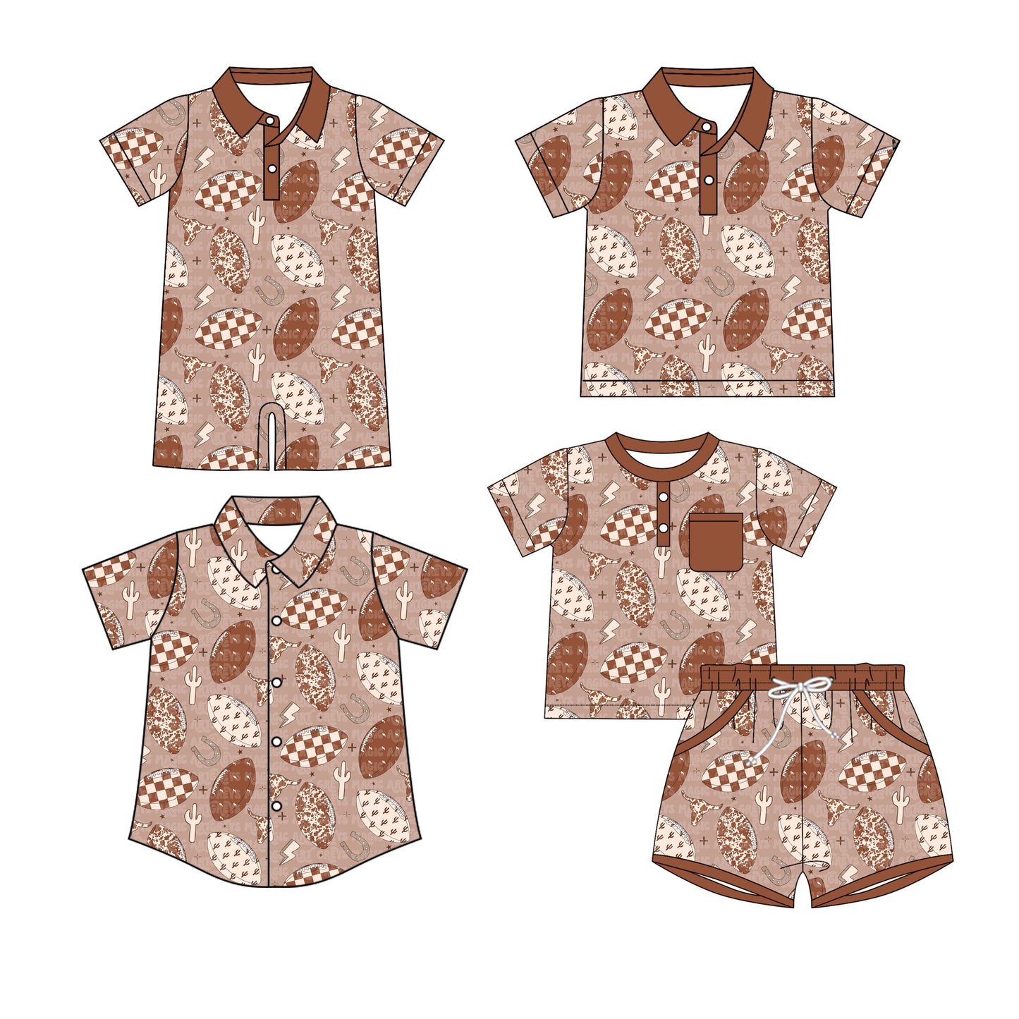 25.10.14 custom each style moq 5 eta 6-8 week Sibling Sister cow head rugby baby boy short sleeve shorts sets and boy rompers and top 2 match family design