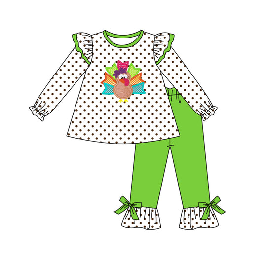 5.30 custom each style moq 5eta 4-6week Sibling Sister turkey green girls outfits and baby romper match family design