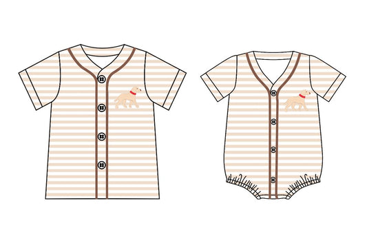25.11.8 custom each style moq 5 eta 6-8 week Sibling Sister puppy baby boy short sleeve top and rompers match family design