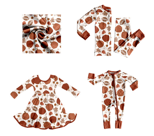25.8.2 custom each style moq 5eta 4-6week Sibling Sisters fall pumpkins baby girl long sleeve pants sets and dress and rompers match family design