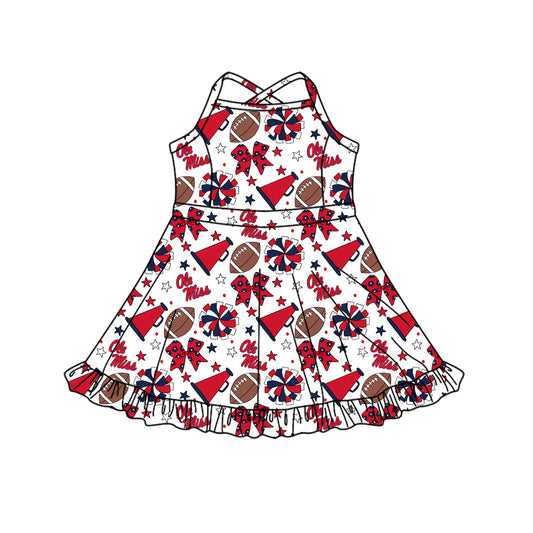Custom moq 5 mix size milk silk summer teams Baby Girls Strap Red Bows Knee-Length Yoga Dress Activity Wear