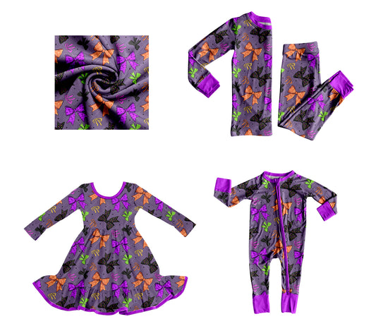 25.8.11 custom each style moq 5eta 4-6week Sibling Sisters bow baby girl long sleeve pants sets and dress and rompers match family design