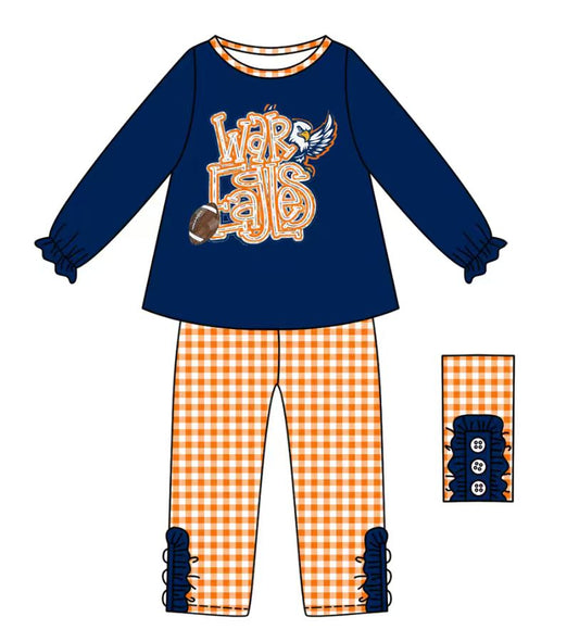 Custom moq 5 mix size milk silk summer teams baby girl clothes navy blue long sleeve pants sets-25.9.11
