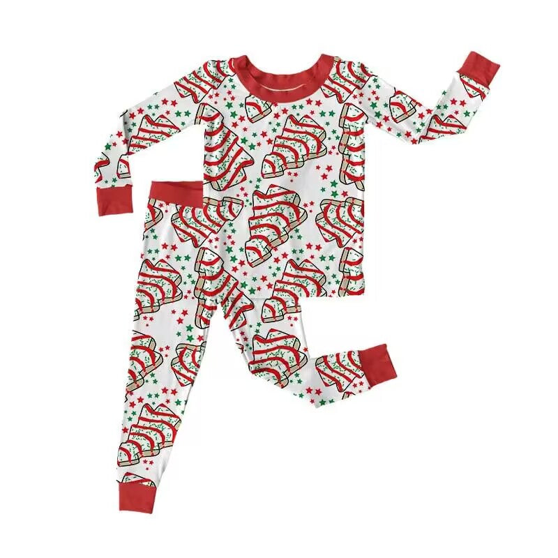custom moq 5 eta 6-7weeks baby boy clothes Christmas red Long Sleeve Long Pants Set