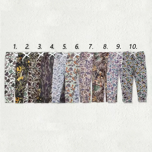 RTS NO MOQ Sibling baby boy clothes Camouflage drawstring trousers