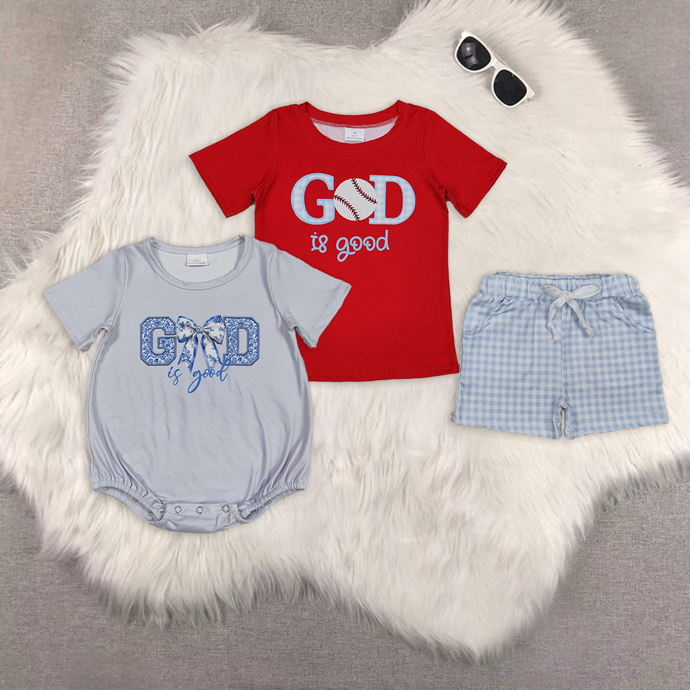 RTS NO MOQ boy clothes GOG IS GOOD short sleeve Clothes Sets romper