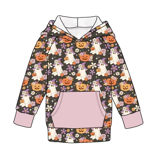 Custom moq 5 each style eta 6-7weeks baby girl clothes halloween hooded long sleeve top-25.8.1